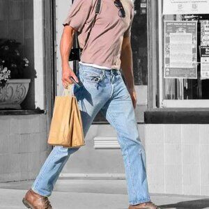 LEVI'S 501 Straight Men's 34x30  - Light Wash Faded